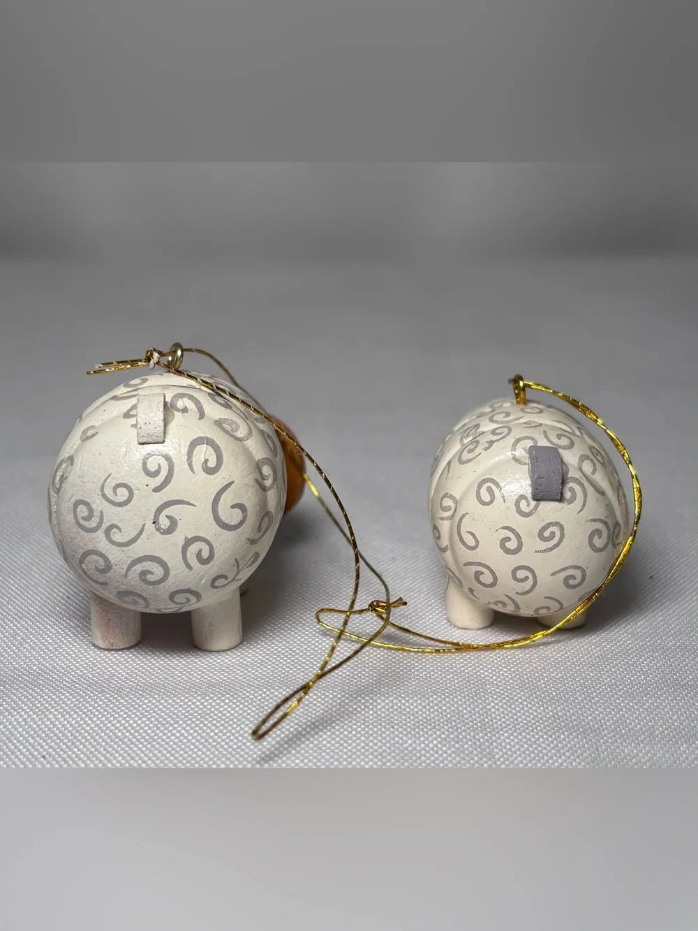 Vintage Hand Painted Wooden Mini Christmas Ornaments